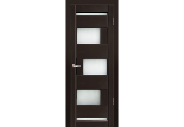 Дверь деревянная межкомнатная из массива ольхи, цвет Венге, Модена, со стеклом